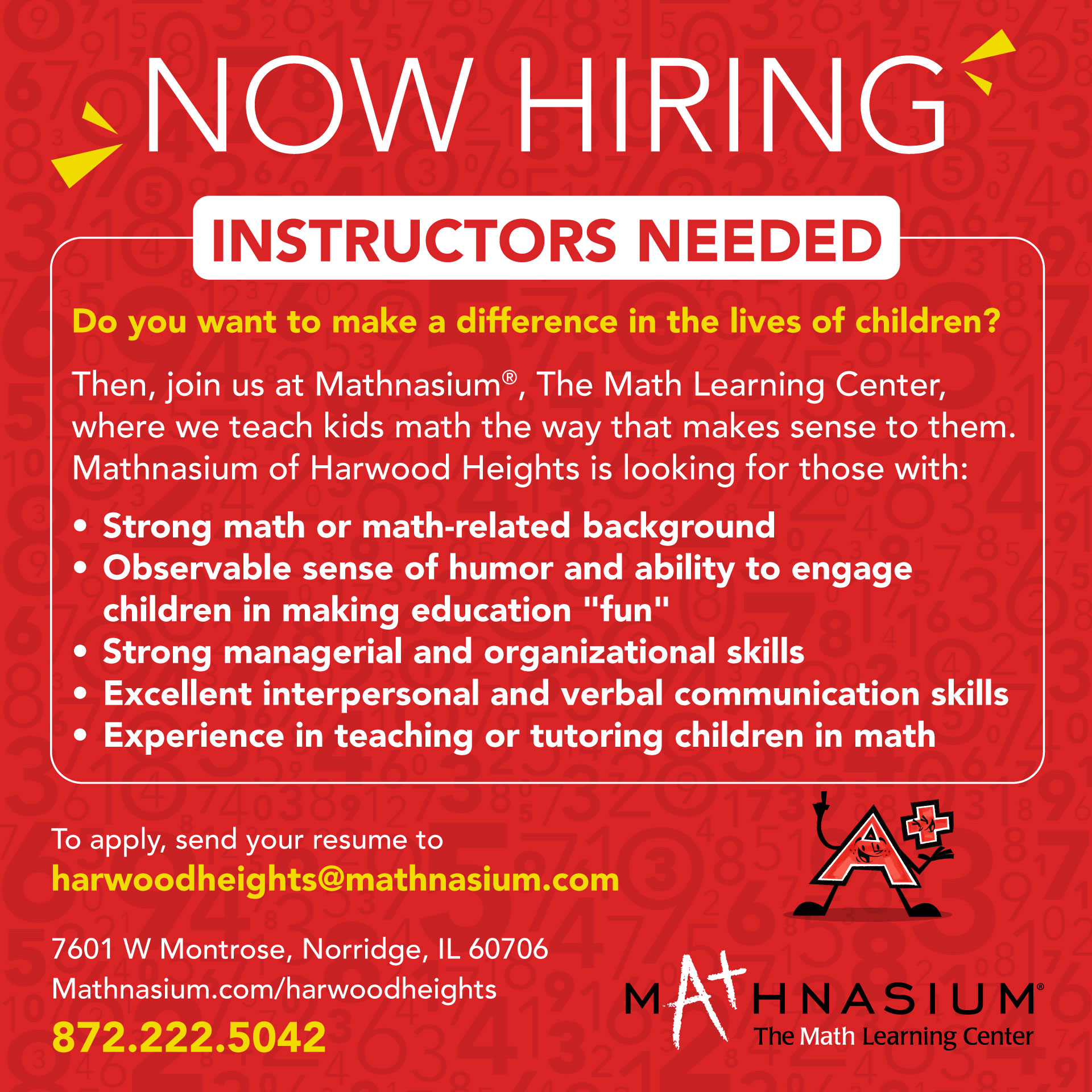 NOW Hiring for Fall!