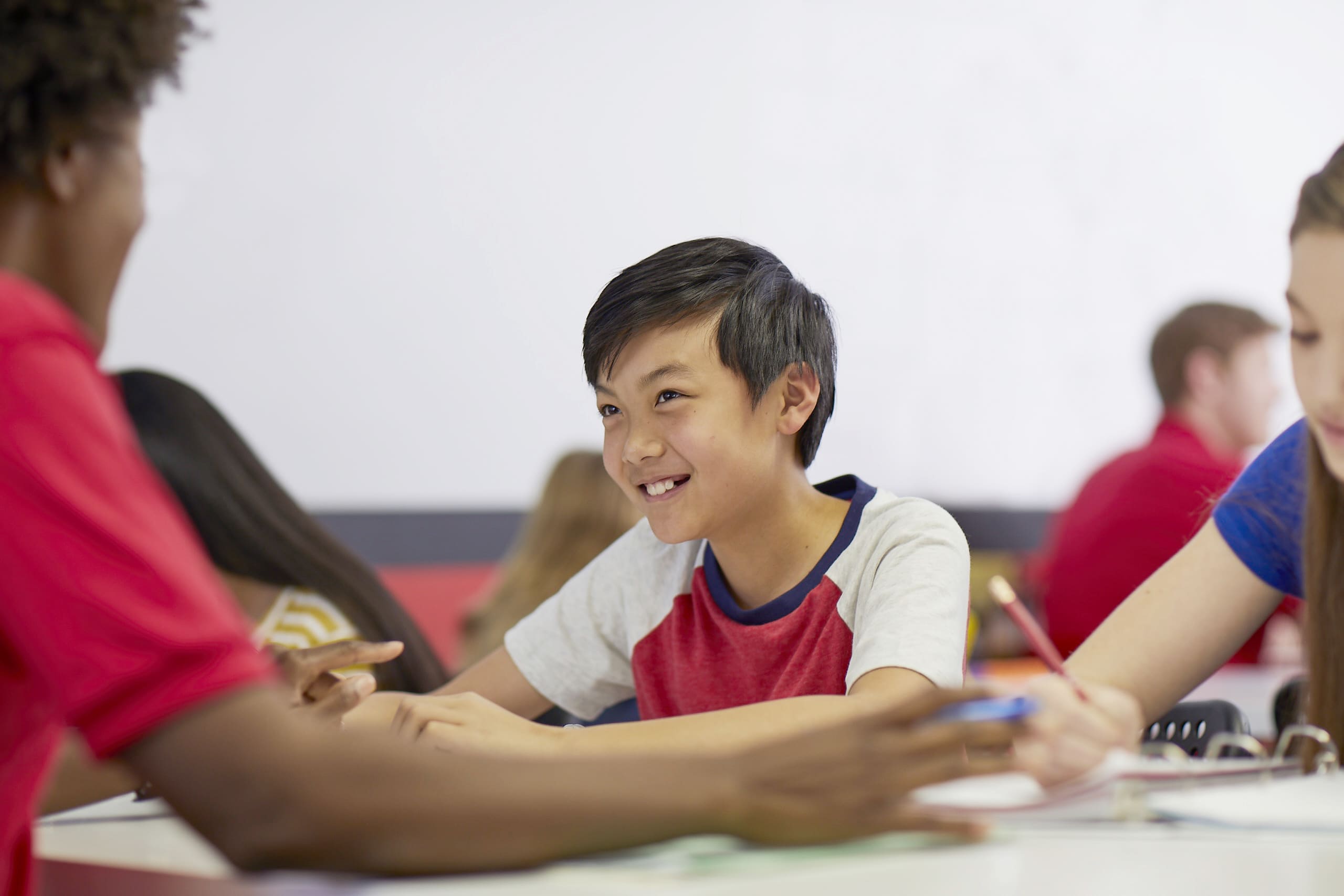 A student smiling.