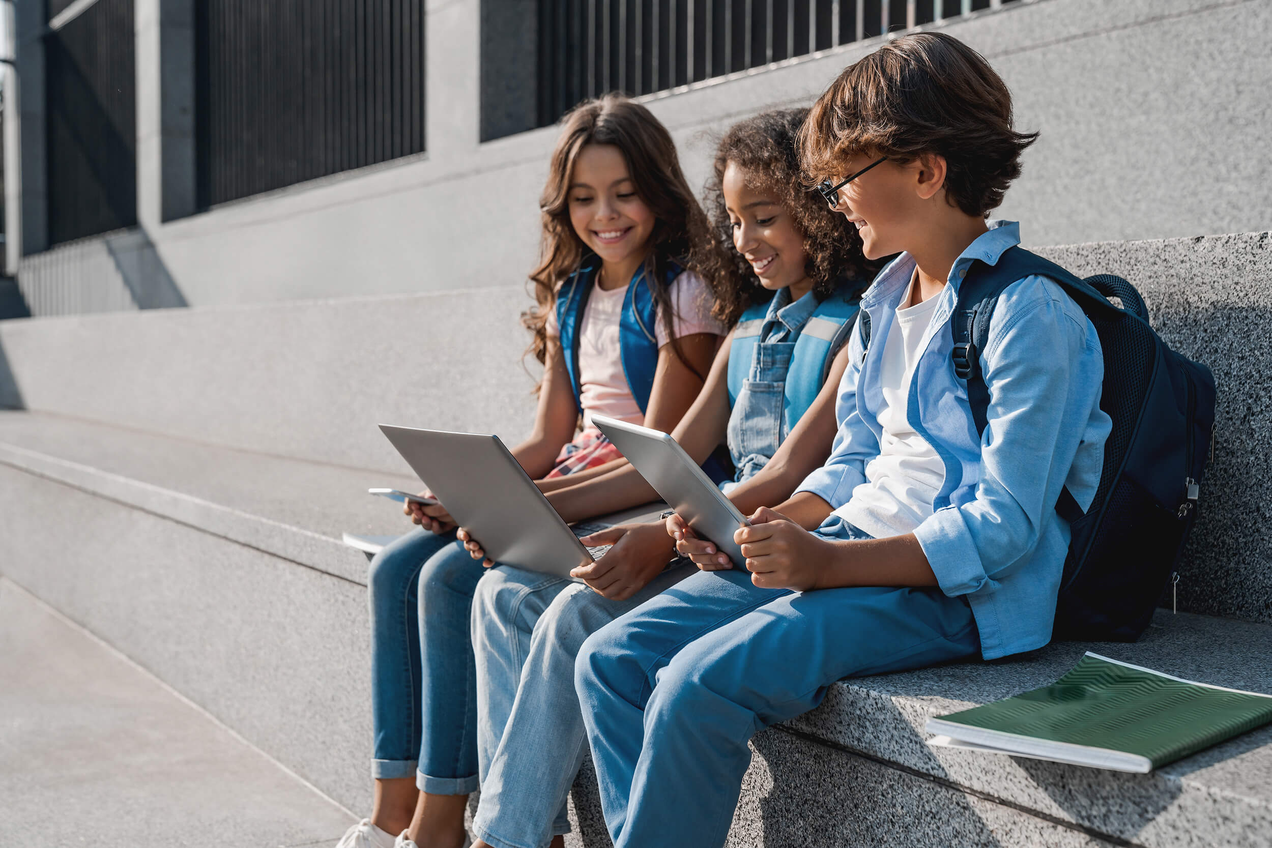 A group of students sharing notes
