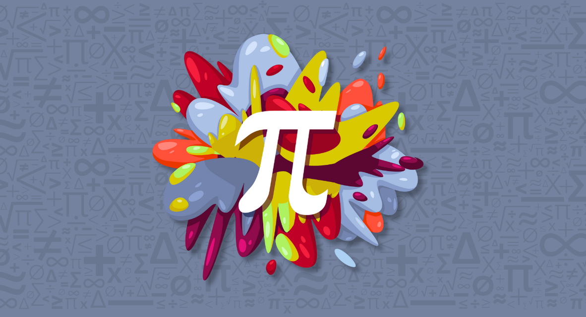 Letter Pi on a colorful background